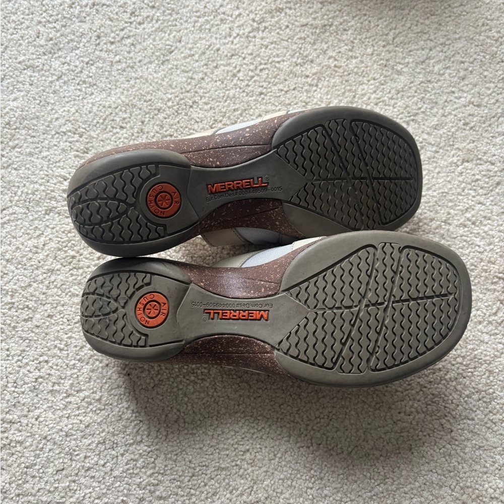 Merrell Leather Slide Sandals Comfort Footbed Neutral | Women’s - Picture 4 of 8